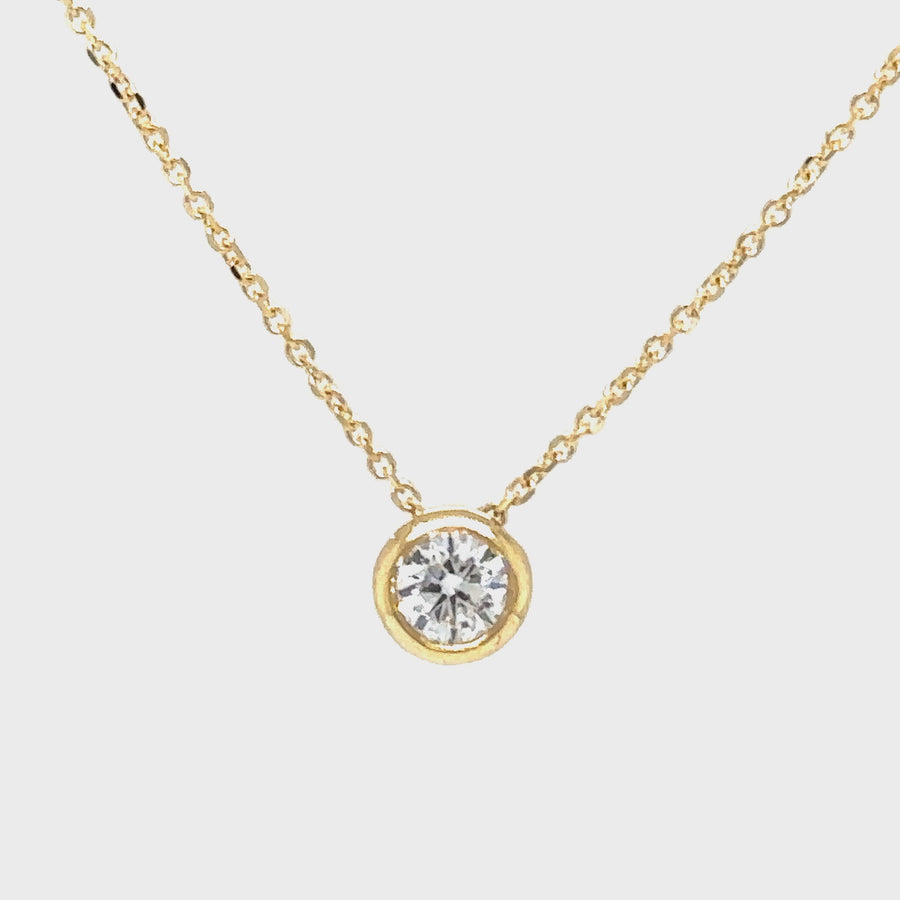 .21ct Diamond & Yellow Gold Bezel Slider Pendant