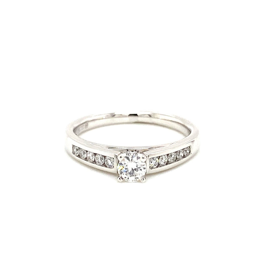 Diamond Solitaire With Channel Set Shoulders