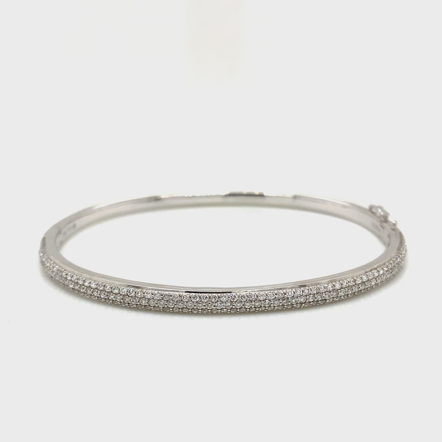 Diamond & White Gold Pave Set Bangle