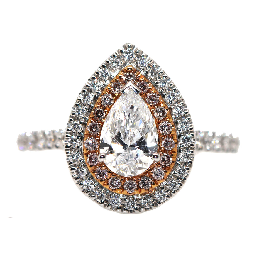 Pink Diamond Pear Cut Dress Ring